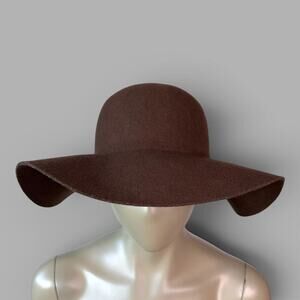 SCALA Collezione Womens Wide Rim Hat Flappy Wool Felt Brown One Size Minimalist